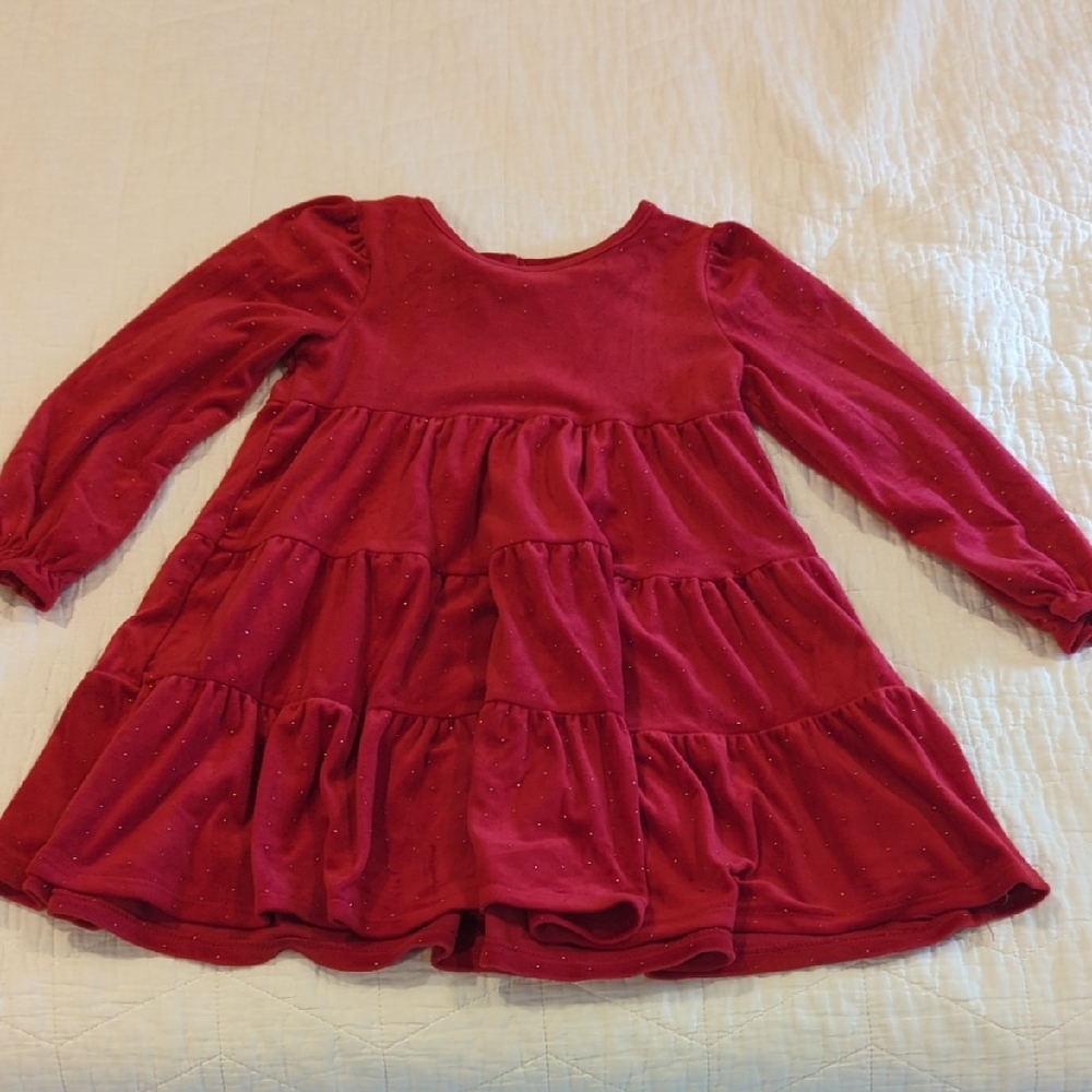 Tahari Red Tiered Kids Dress